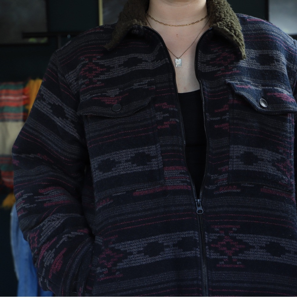 Billabong Black and Red Patterned Jacket